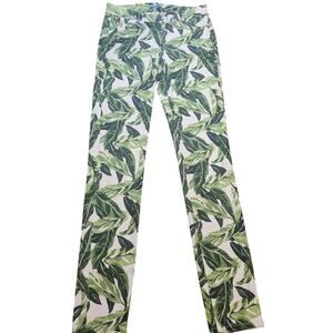 J McLaughlin Lexi Slim Jeans Green Palm Print 2